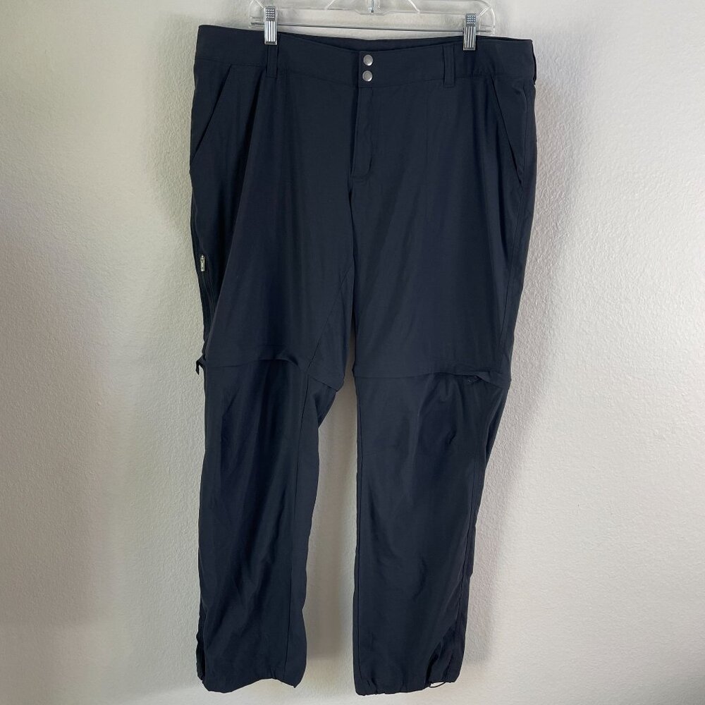 Columbia Womens Plus 18W Omni Shield Convertible‎ Pants Black Outdoors Hiking